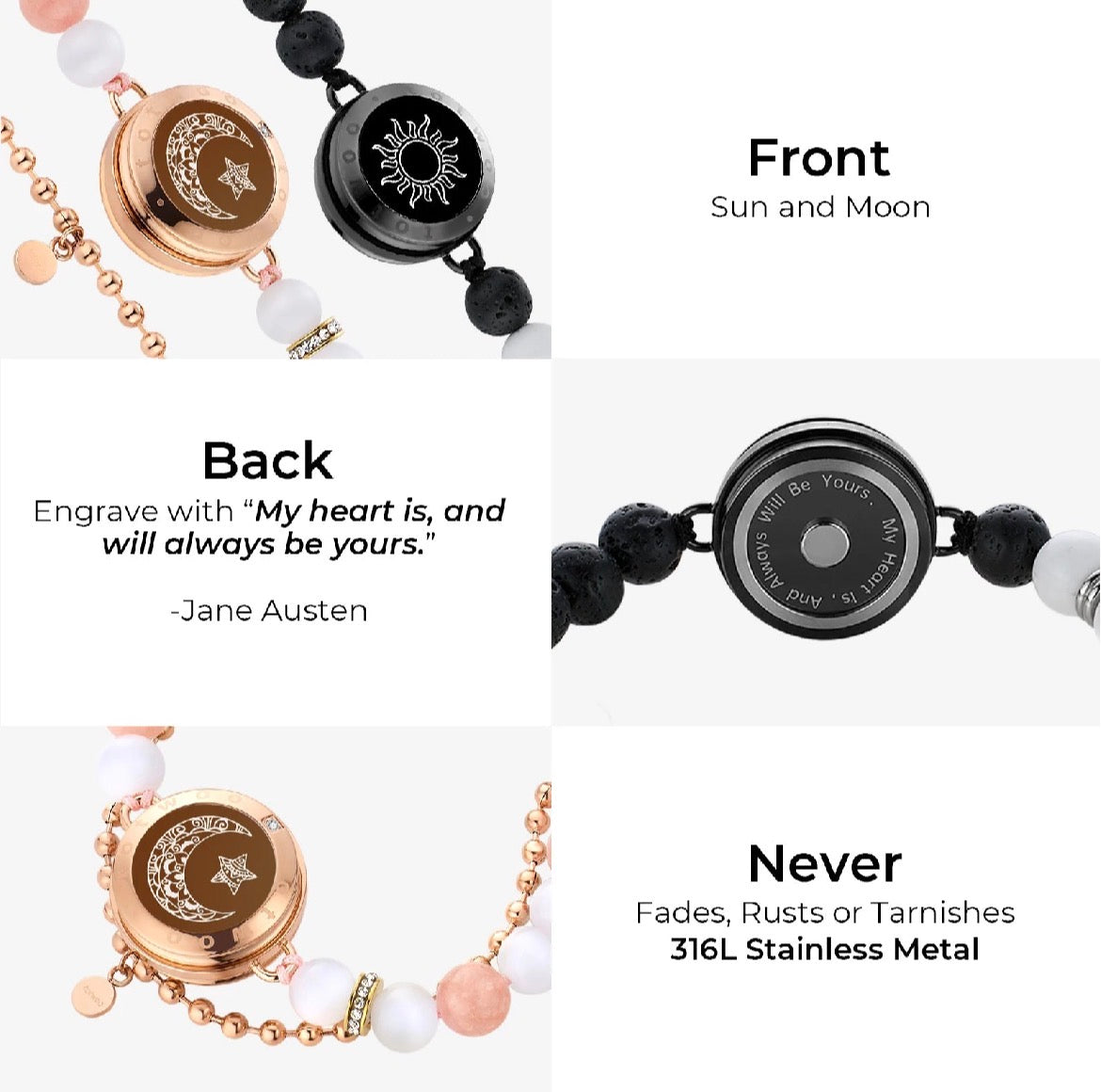 Totwoo Touch Smart Beaded Bracelets—Couple Gift for Girlfriend Boyfriend Anniversary