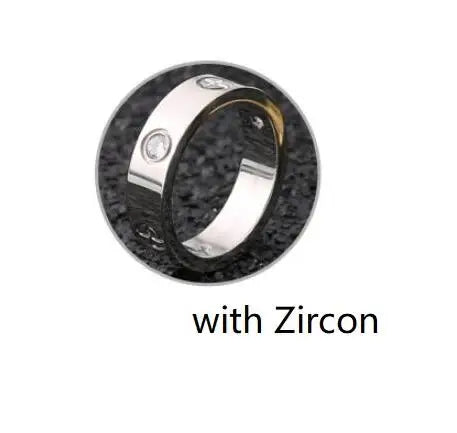 Rose Gold Love Ring Couple CZ Crystal Rings
