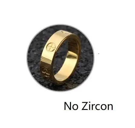Rose Gold Love Ring Couple CZ Crystal Rings