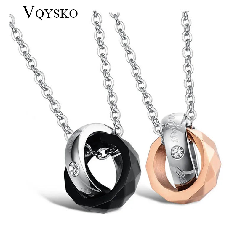Couple Necklace, Pendent Necklace, Engrave Words