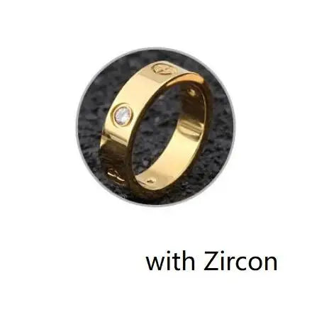 Rose Gold Love Ring Couple CZ Crystal Rings
