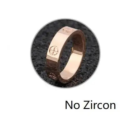 Rose Gold Love Ring Couple CZ Crystal Rings