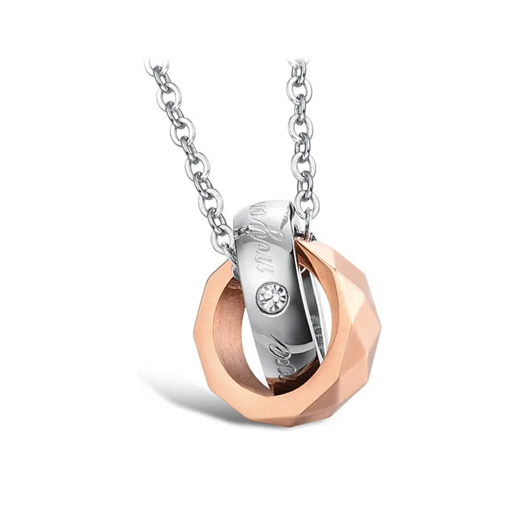 Couple Necklace, Pendent Necklace, Engrave Words