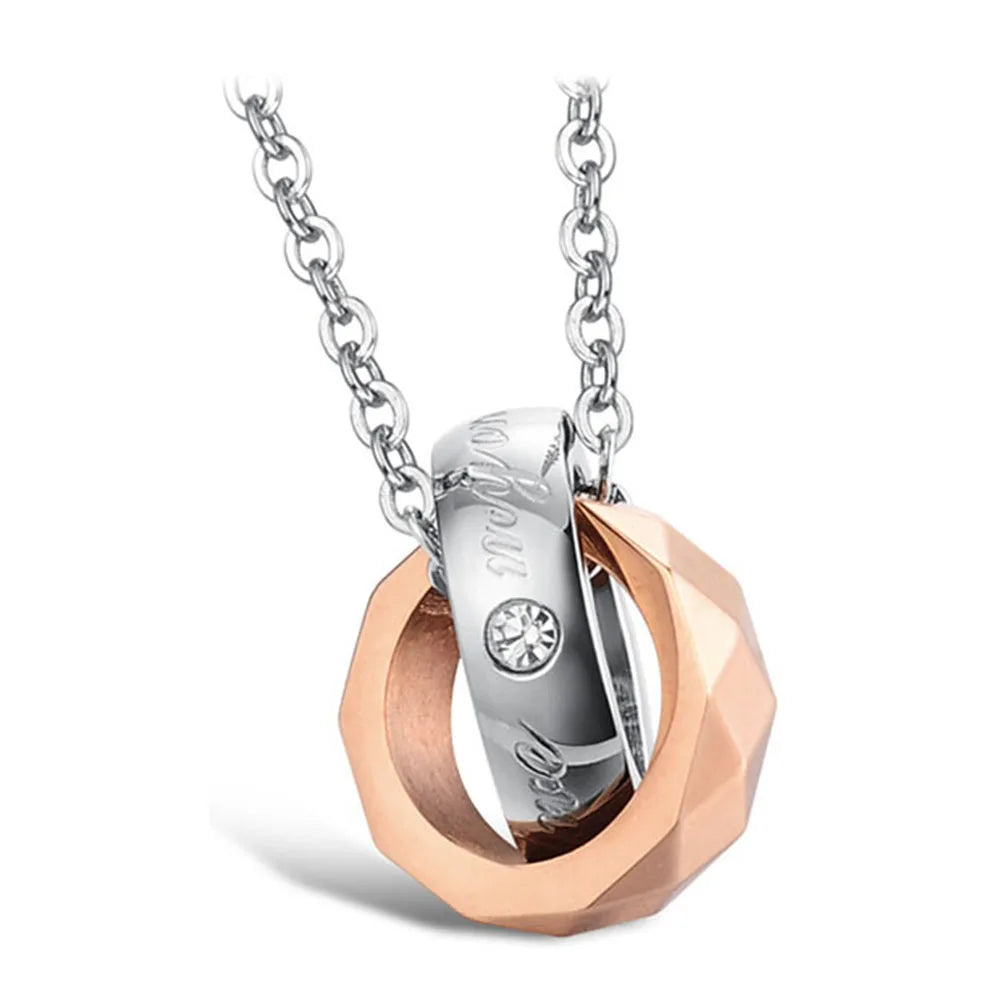 Couple Necklace, Pendent Necklace, Engrave Words