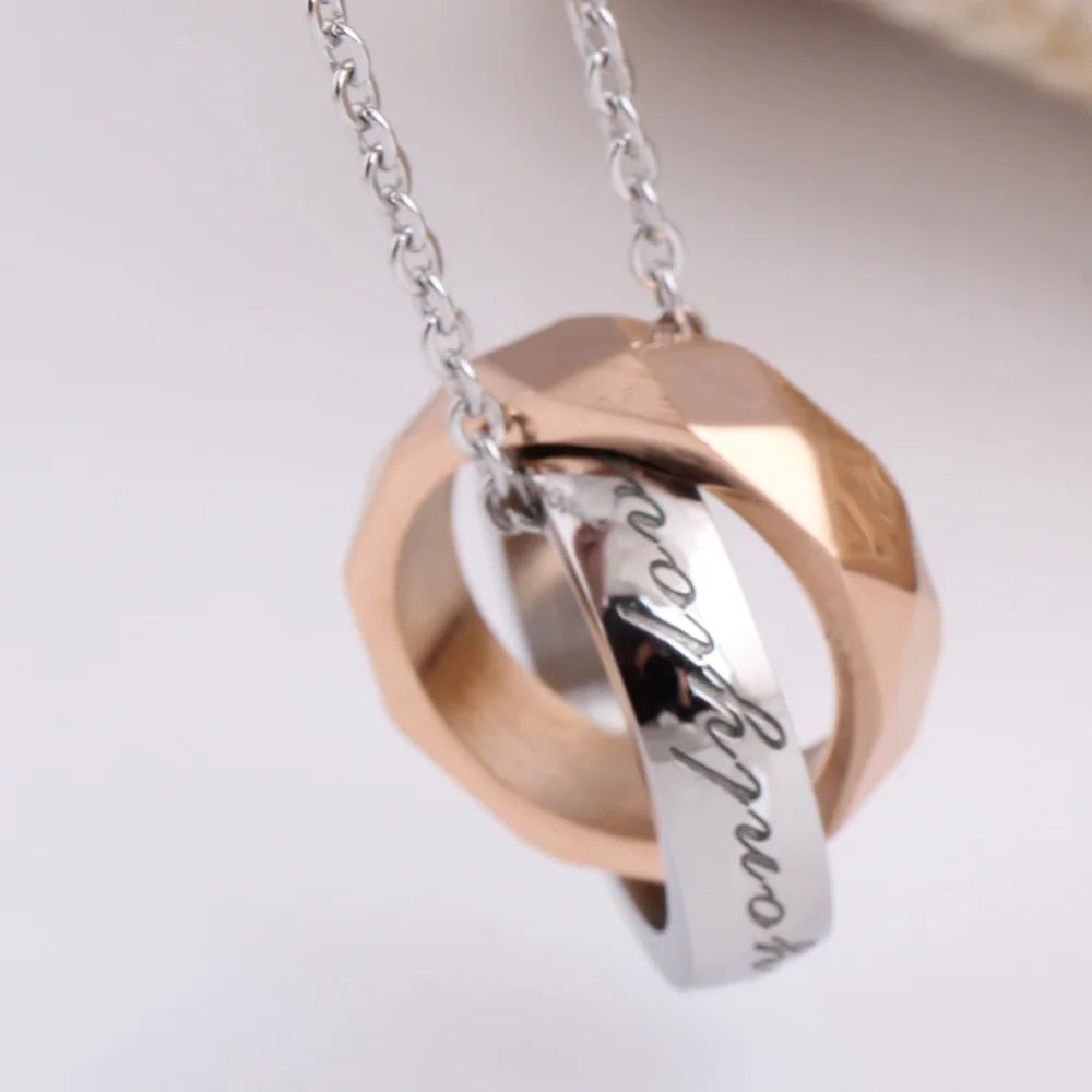 Couple Necklace, Pendent Necklace, Engrave Words