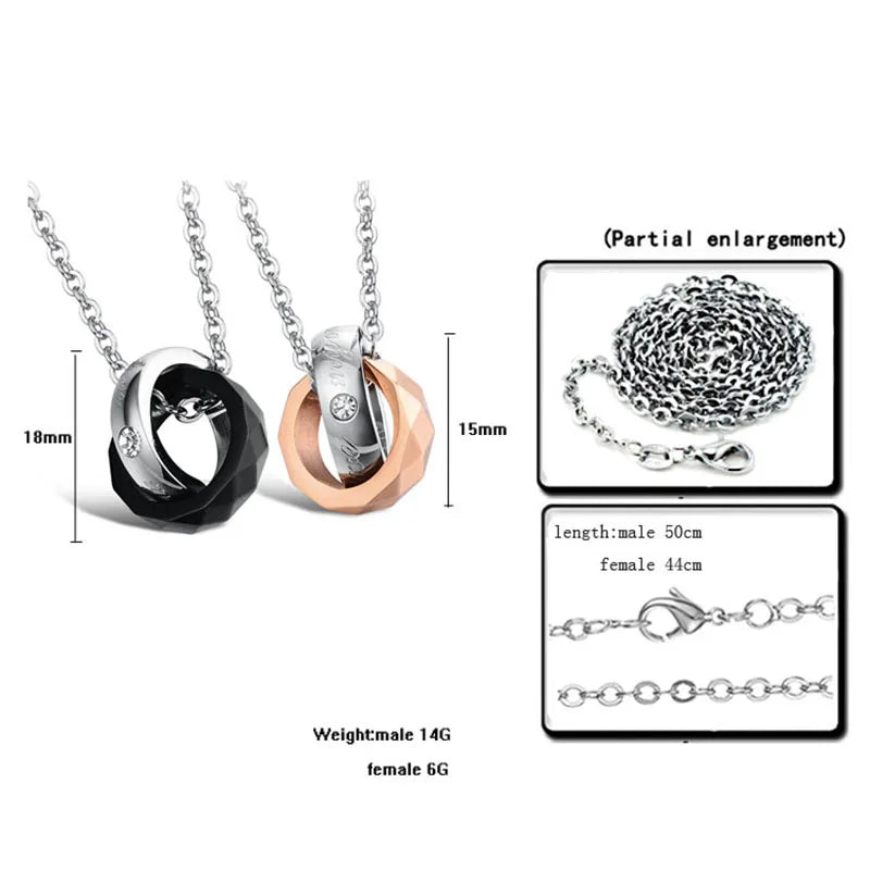 Couple Necklace, Pendent Necklace, Engrave Words