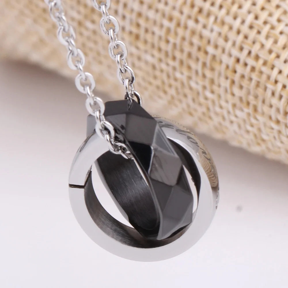 Couple Necklace, Pendent Necklace, Engrave Words