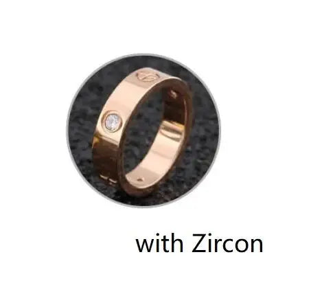 Rose Gold Love Ring Couple CZ Crystal Rings