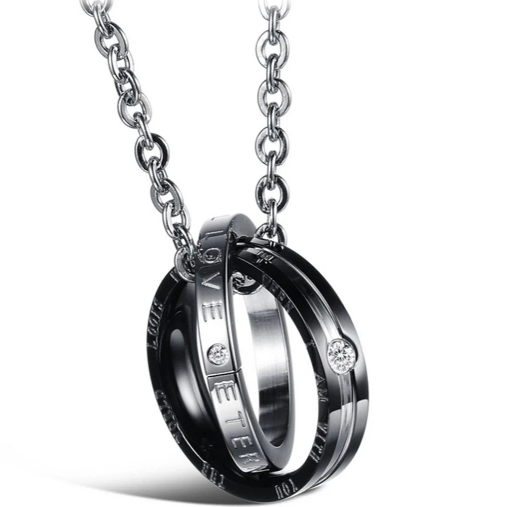 Couple Necklace, Pendent Necklace, Engrave Words