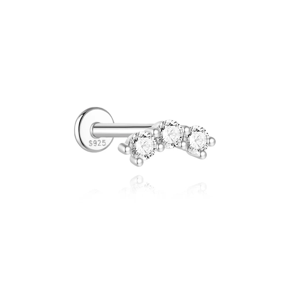 Moissanite Diamond Stud Orginal 925 Sterling Silver Screw Flat Back Moissanite Earring Jewel