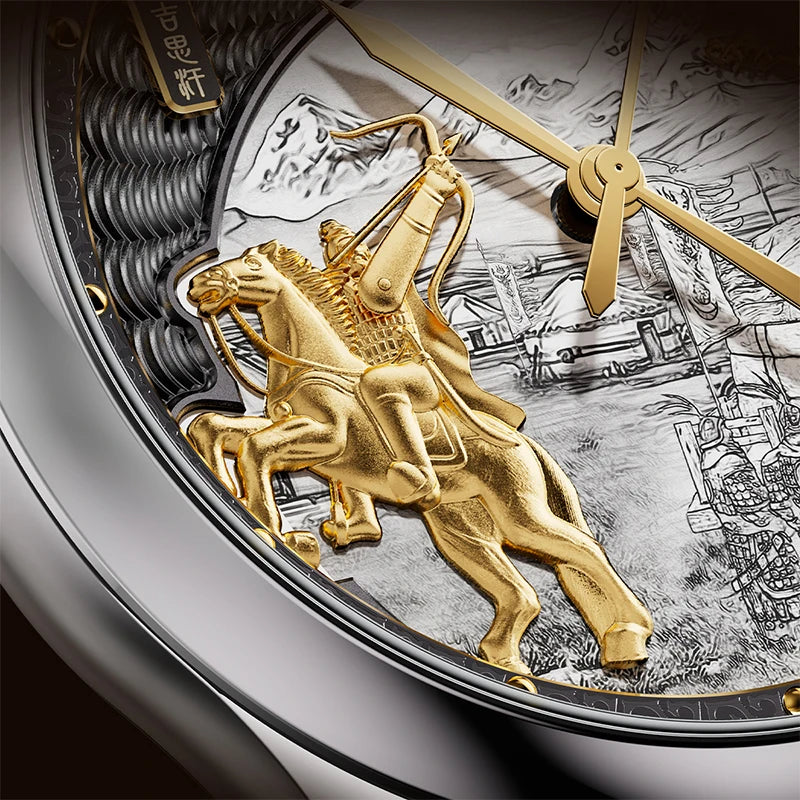 Harvey Limited 3D Hero Genghis Khan Chiming Guilloché Wristwatch
