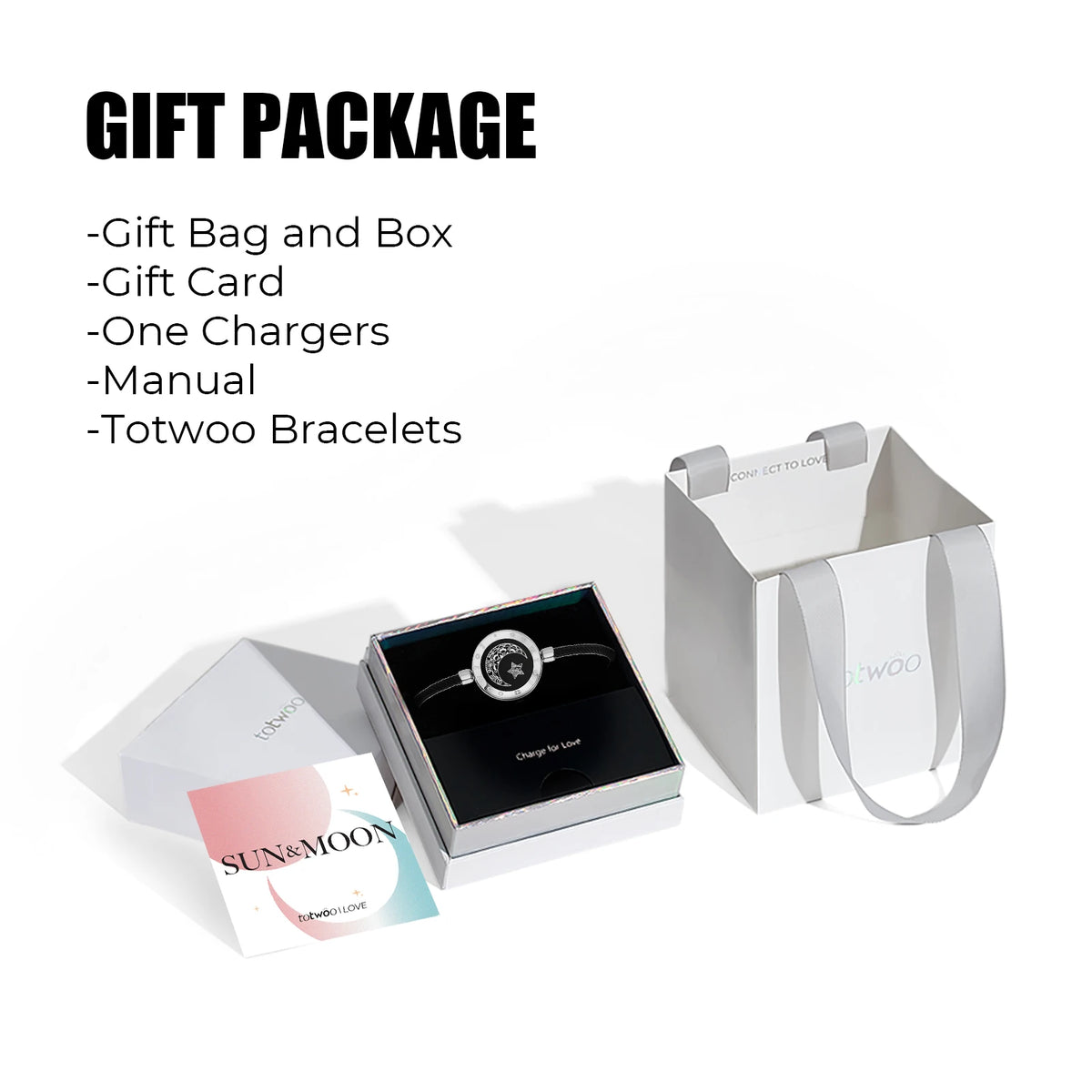 (MOON)Totwoo Touch Single Bracelet - Long Distance Smart Jewelry (match with sun)