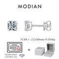 3MM-5MM Size D Color Moissanite 925 Sterling Silver Round Stud Earrings