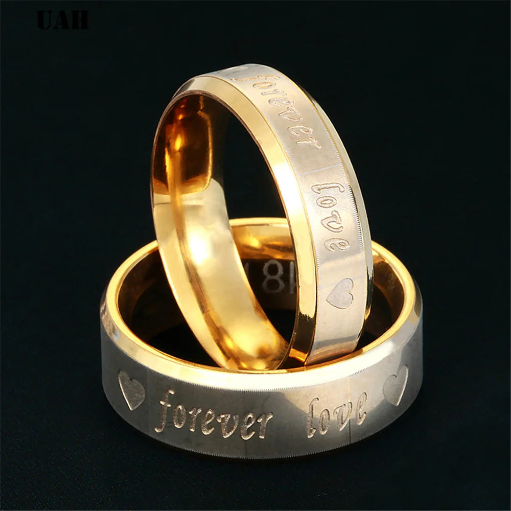 Engraved Forever Love Couple Rings