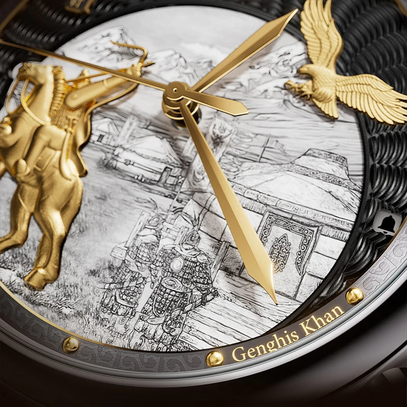 Harvey Limited 3D Hero Genghis Khan Chiming Guilloché Wristwatch