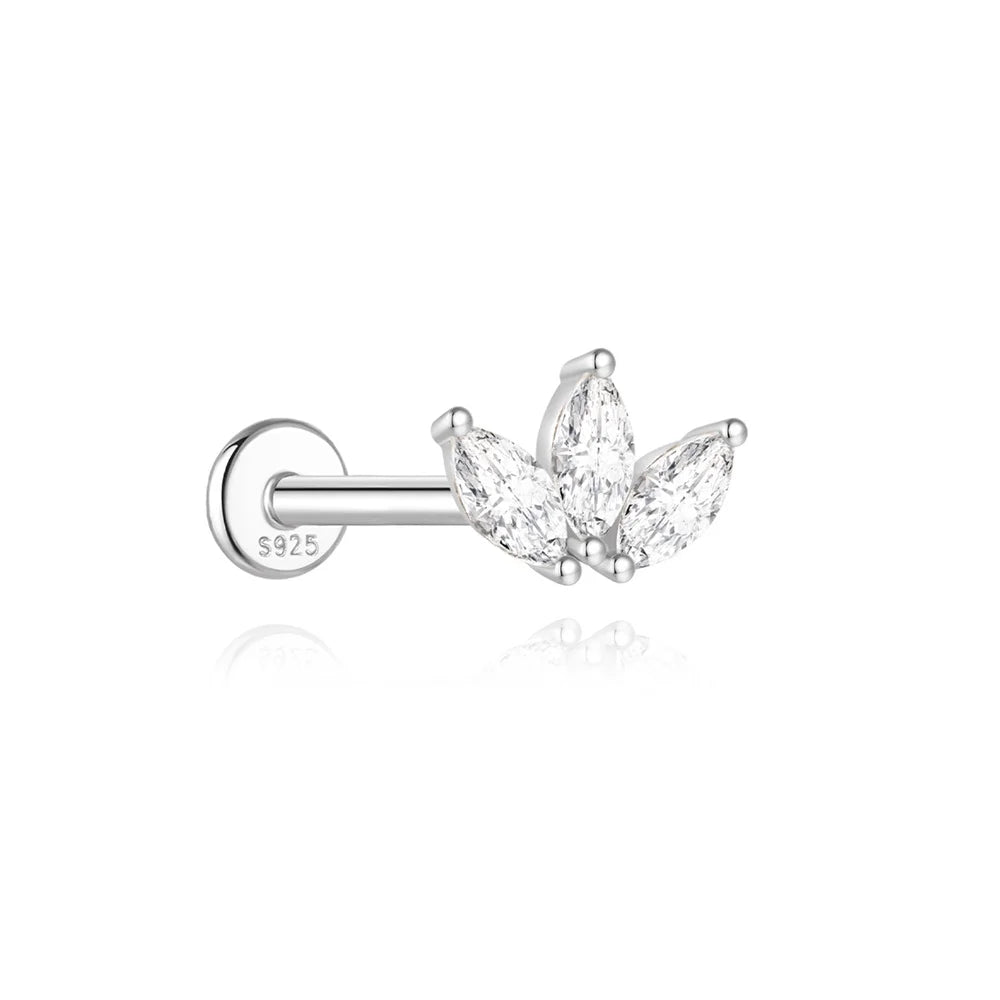 Moissanite Diamond Stud Orginal 925 Sterling Silver Screw Flat Back Moissanite Earring Jewel