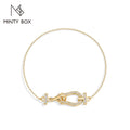 MINTYBOX Horseshoe Clasp Pave Moissanite Bracelet 925 Sterling Silver