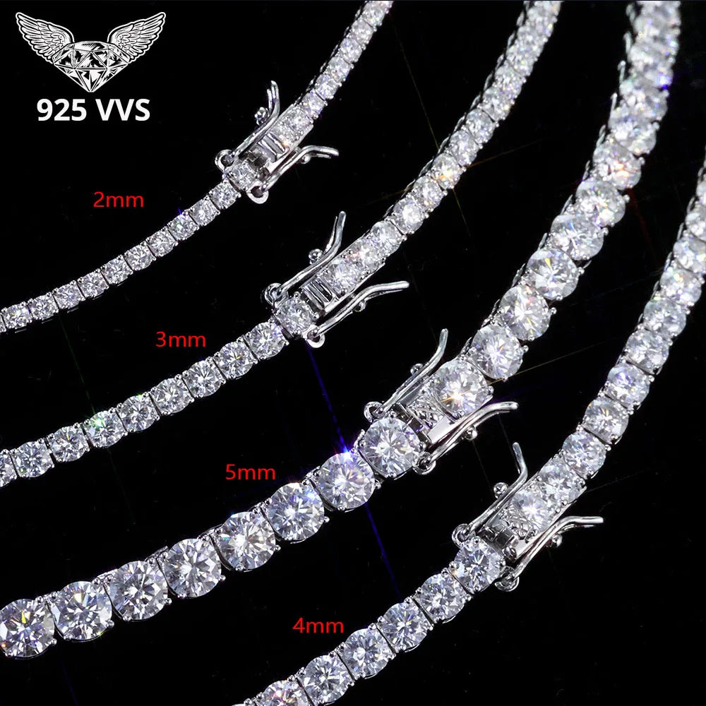 925 VVS Moissanite Star Chain Bracelet Tennis Cross Bracelet Sterling Silver with GRA 7/8inch