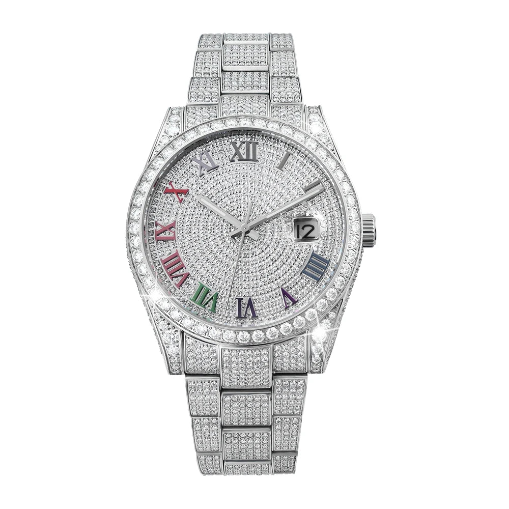 VVS Moissanite Diamond Iced Out  Watch 8215 Automatic Mechanical Movement Wristwatch