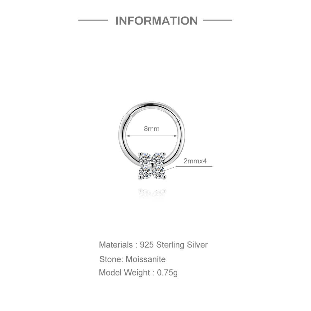 Moissanite Diamond Stud Orginal 925 Sterling Silver Screw Flat Back Moissanite Earring Jewel