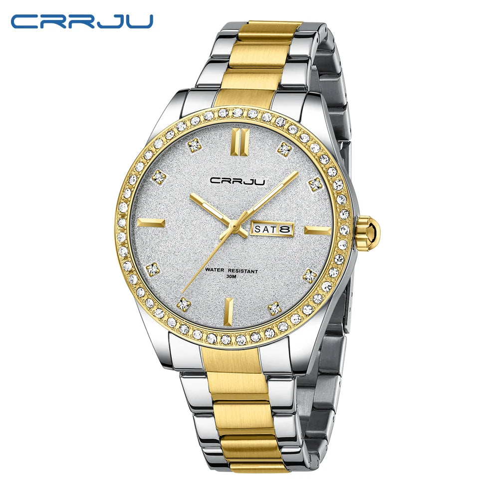 Moissanite Diamond Golden Dial Watches with Luminous Relogio Masculino