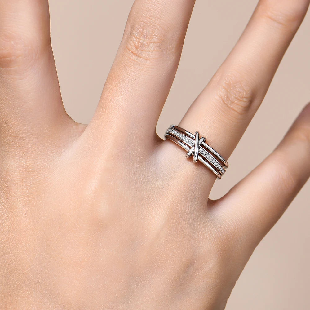 Fine Moissanite band Ring S925 Sterling Sliver Diamond