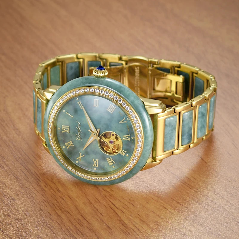 Hetian stone Jade Japanese Mechanical watch