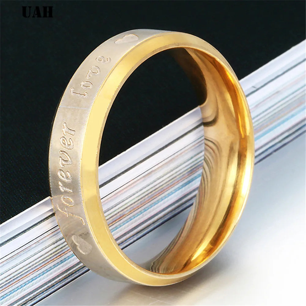 Engraved Forever Love Couple Rings