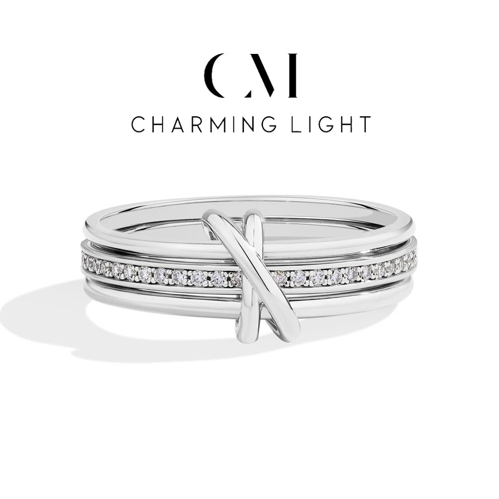 Fine Moissanite band Ring S925 Sterling Sliver Diamond