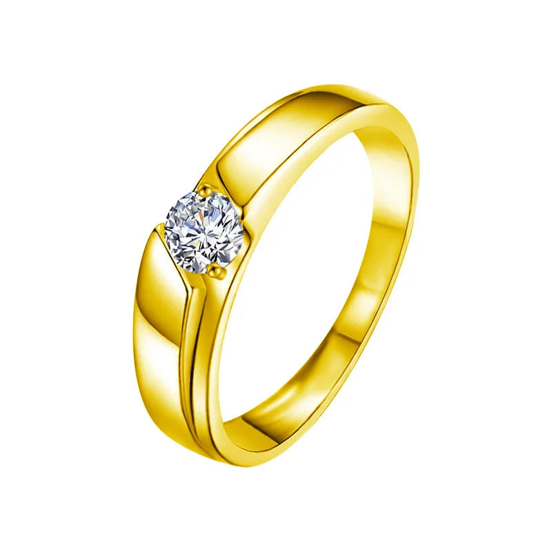 S925 Rhodium-Plated 0.5ct Moissanite Couple Rings - Adjustable Exquisite Jewelry