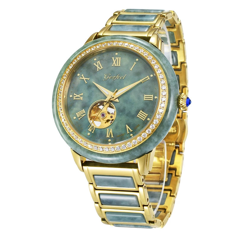 Hetian stone Jade Japanese Mechanical watch