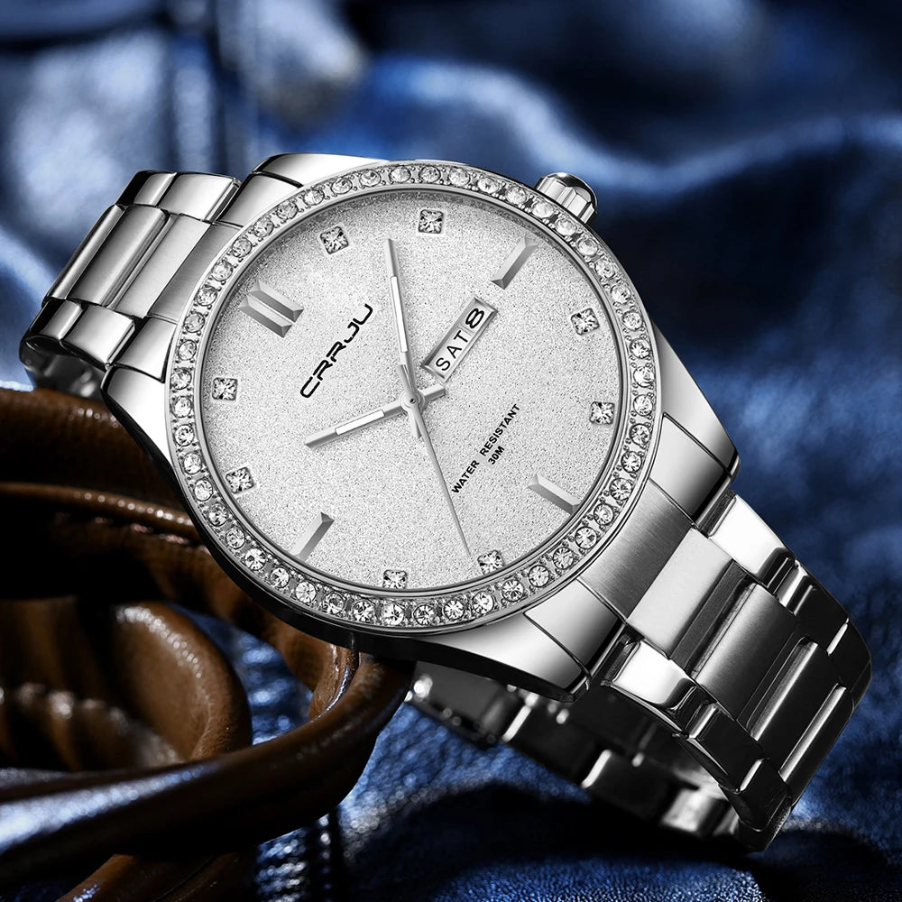 Moissanite Diamond Golden Dial Watches with Luminous Relogio Masculino