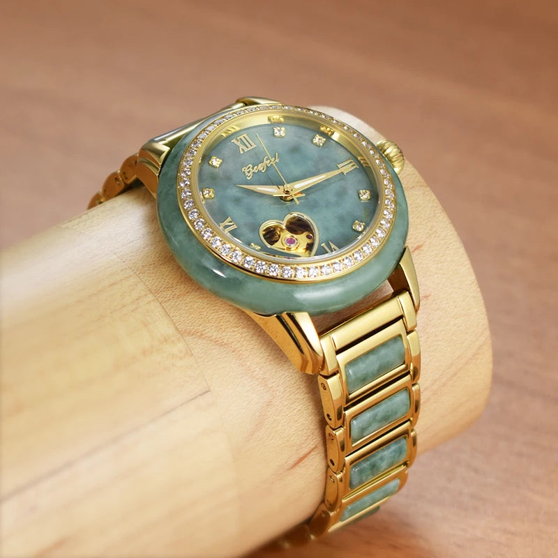 Hetian stone Jade Japanese Mechanical watch