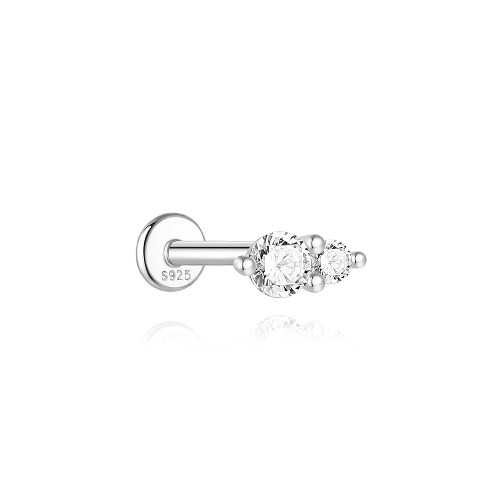 Moissanite Diamond Stud Orginal 925 Sterling Silver Screw Flat Back Moissanite Earring Jewel