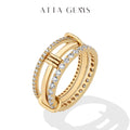Three Layer Moissanite Ring 925 Sterling Silver Stacked Rings