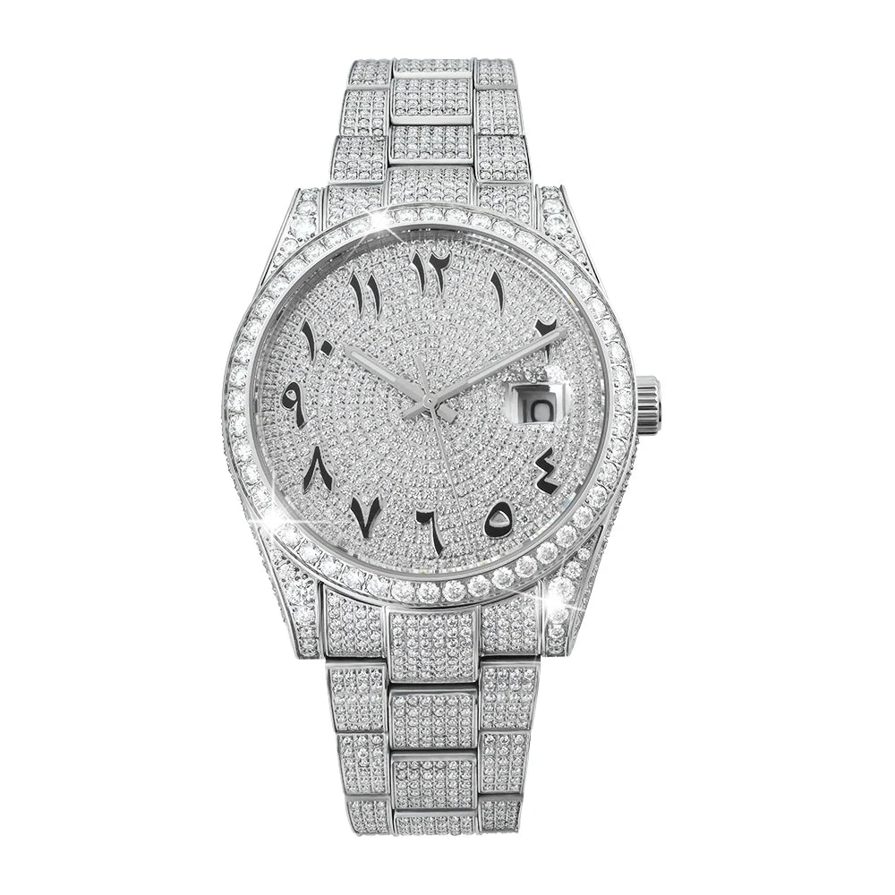 VVS Moissanite Diamond Iced Out  Watch 8215 Automatic Mechanical Movement Wristwatch