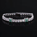 24K 9999 Pure Gold 5mm Moissanite Tennis Chain Lucky Grass Bracelet