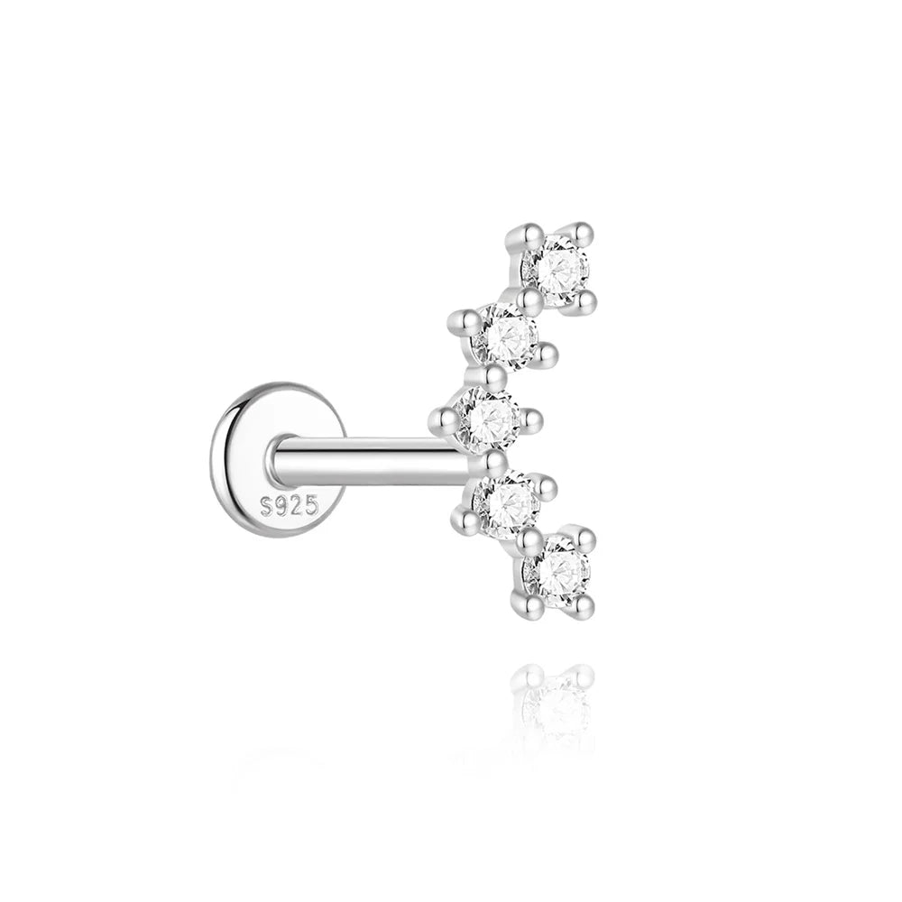 Moissanite Diamond Stud Orginal 925 Sterling Silver Screw Flat Back Moissanite Earring Jewel