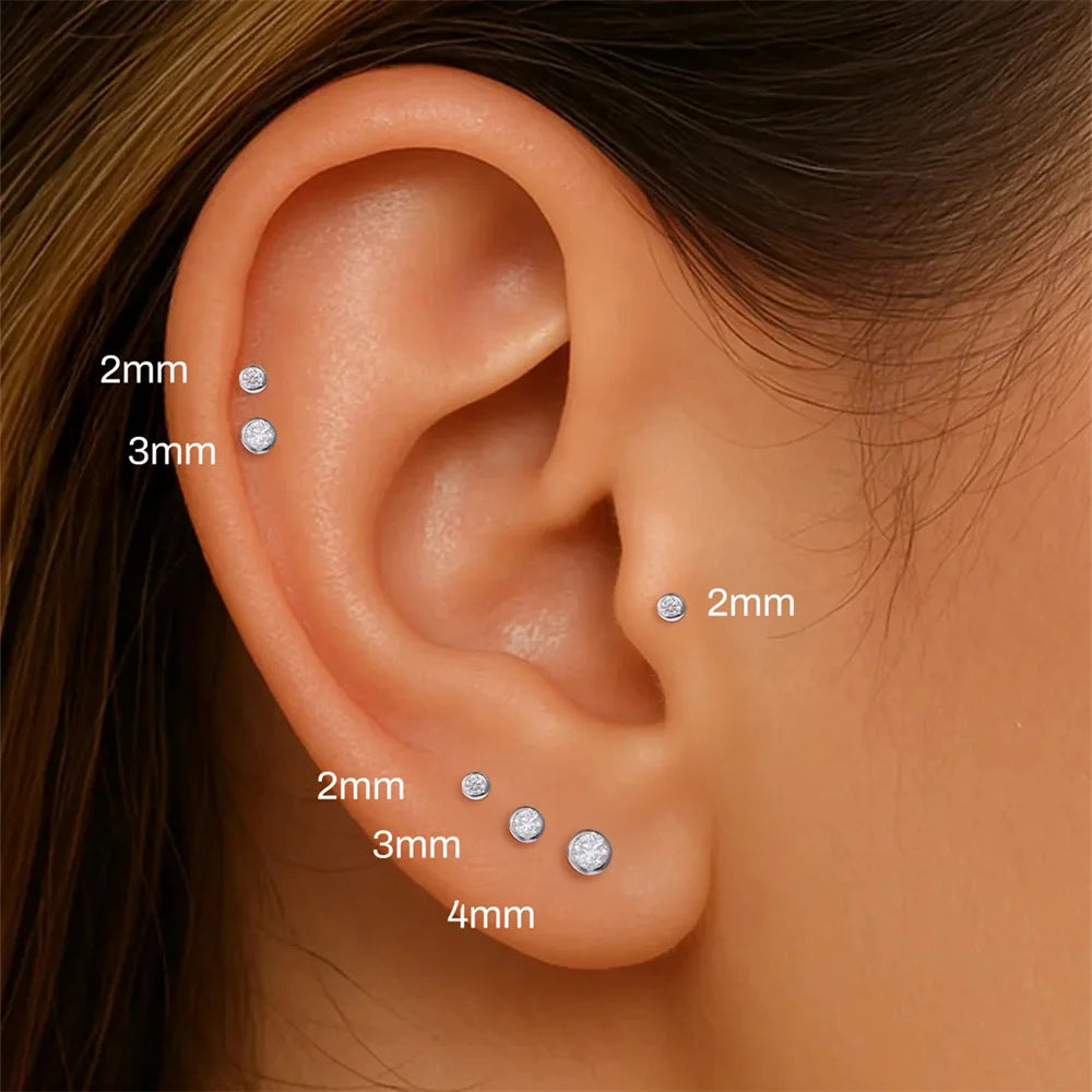 Moissanite Diamond Stud Orginal 925 Sterling Silver Screw Flat Back Moissanite Earring Jewel