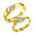 S925 Rhodium-Plated 0.5ct Moissanite Couple Rings - Adjustable Exquisite Jewelry